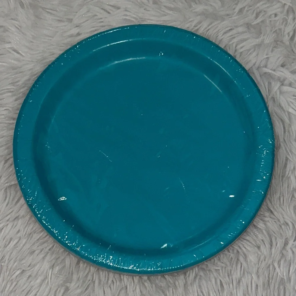 Teal Party Plates Caribbean‎ Teal 16 Count